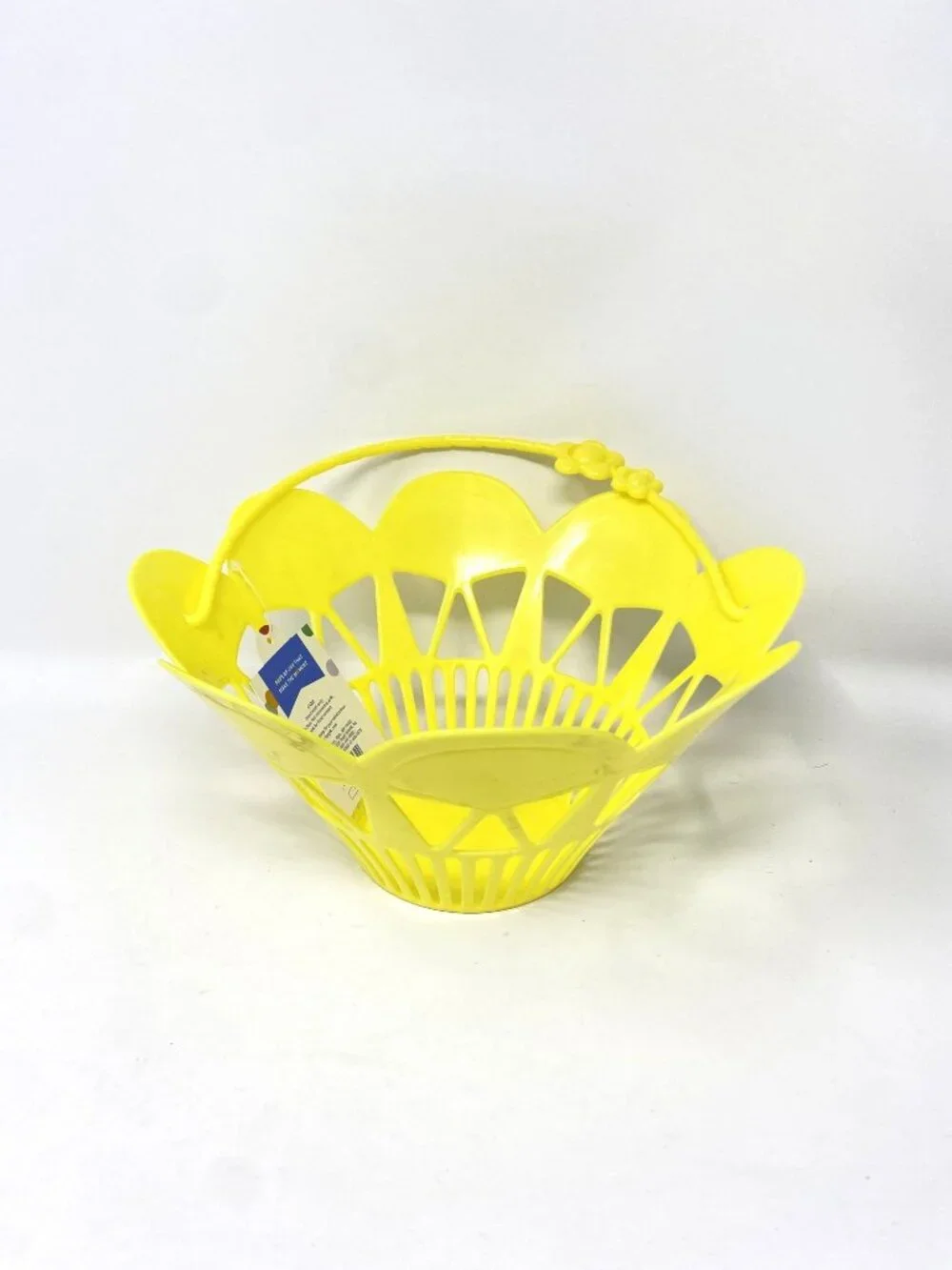 Vintage Retro Style Plastic Scallop Easter Basket Yellow - Spritz™ Spring Decor